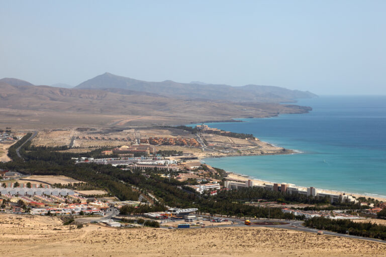 Aerial view of Costa Calma, Fuerteventura Spain