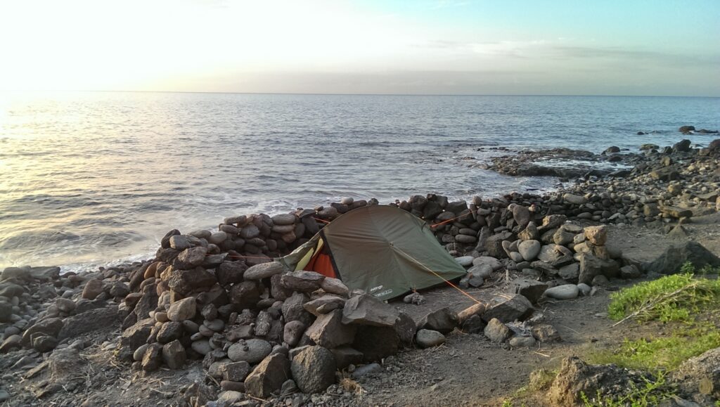 Mein Zelt am Strand von Gran Canaria