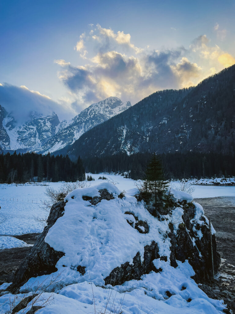 Lago di Fusine wundervoller Winterabend