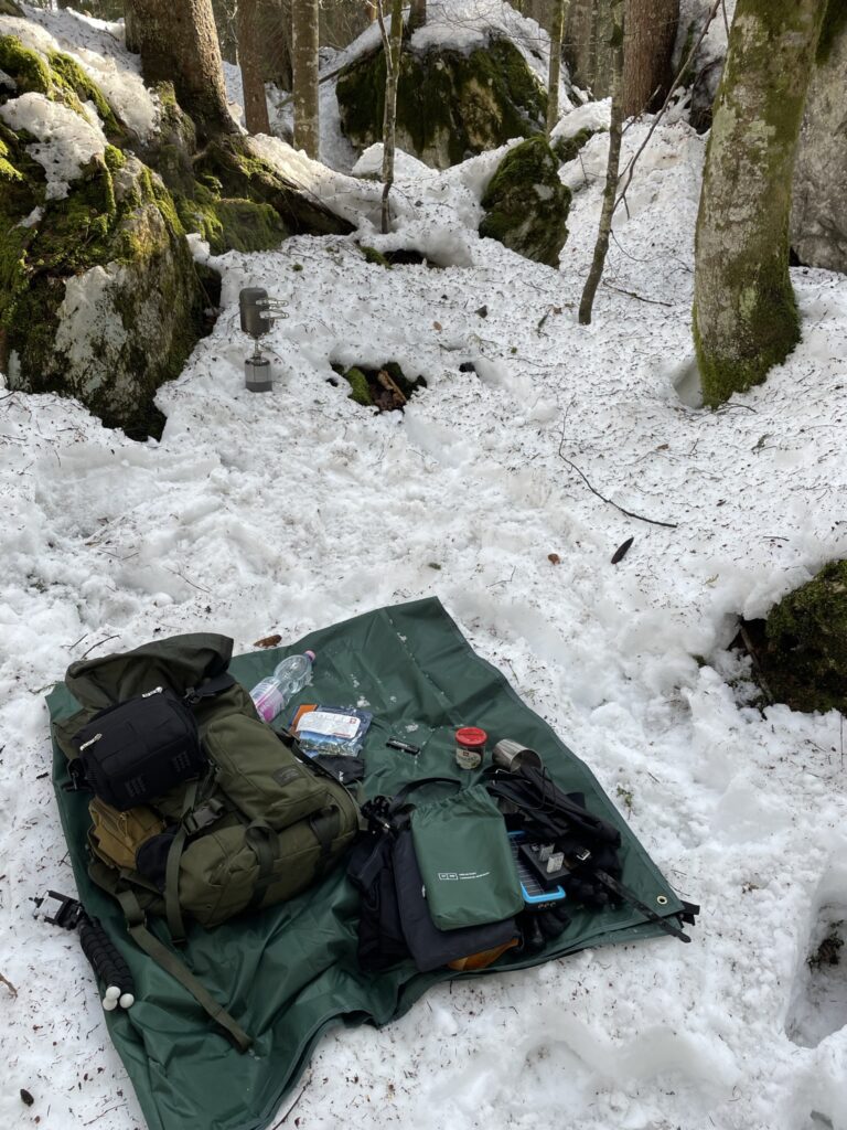 Mein kleines Wanderlager auf der Schneeschuhtour