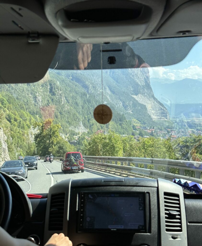 Blick aus dem Sprinter Cockpit