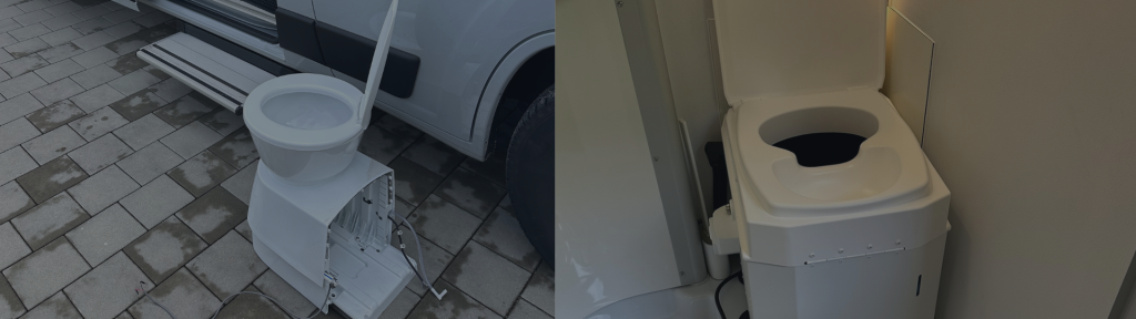 Einbau BioTioo Komposttoilette im Pössl Kastenwagen