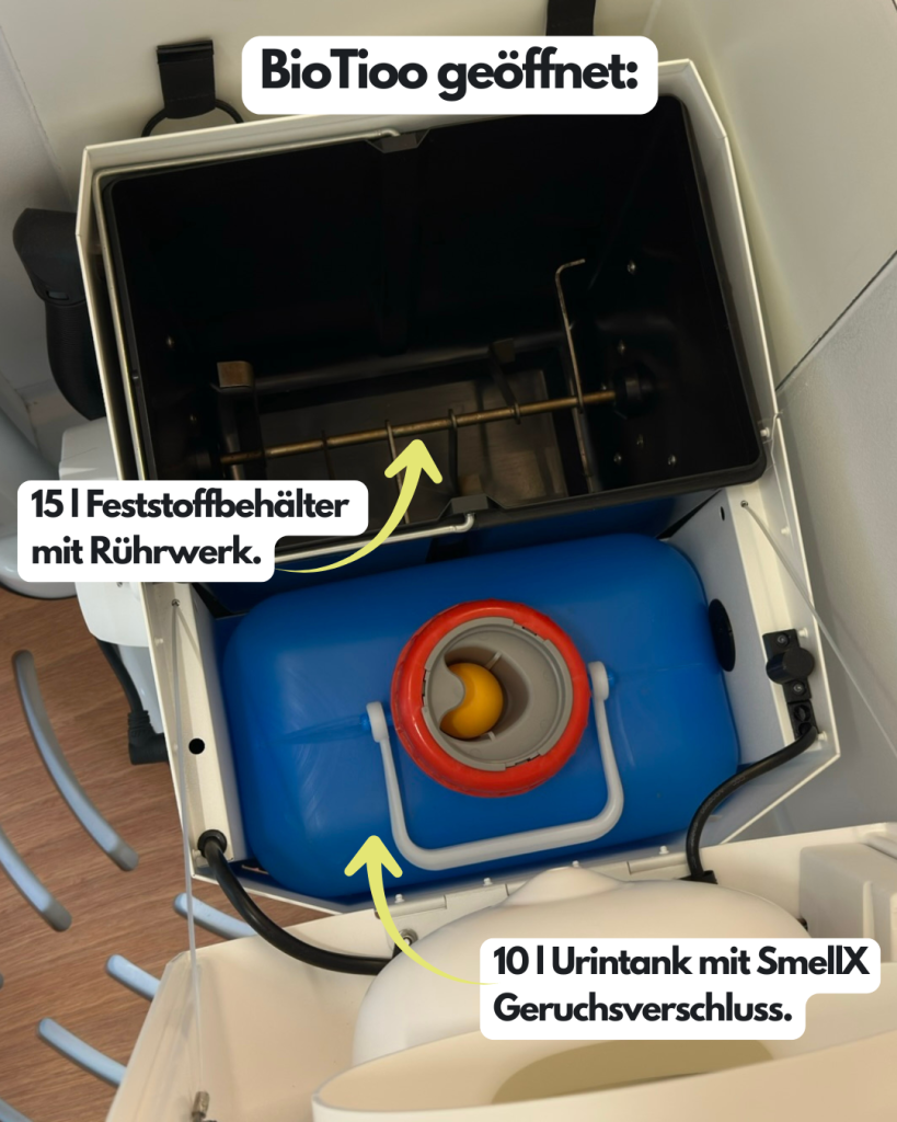 BioTioo Trockentrenntoilette Feststoff und Urin